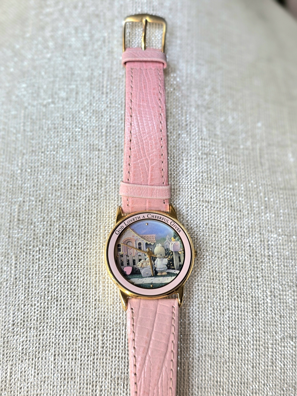 Vintage Valdawn Precious Moments "God Loveth a Cheerful Giver" Watch - Picture 2 of 12